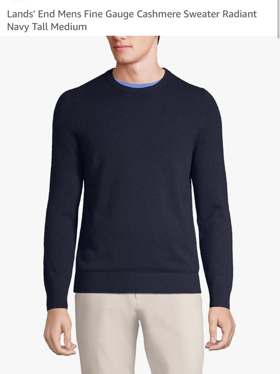 Lands' End Other - NWT Lands' End Navy Crewneck Cashmere Sweater - Medium Tall